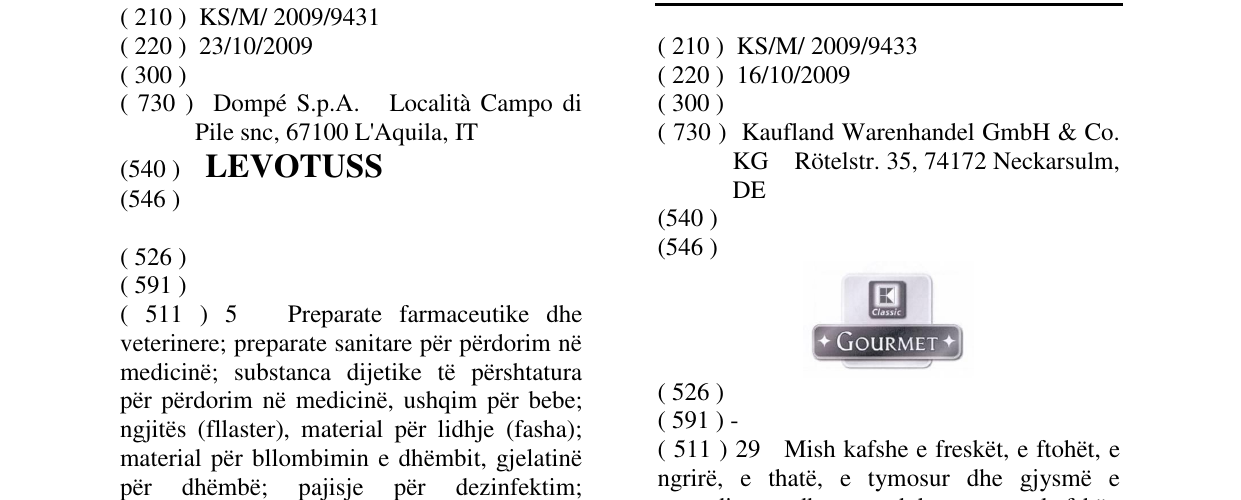 Zëri i markës GOURMET në buletin