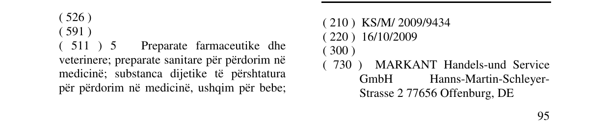 Zëri i markës CHARLES CRRENÉ në buletin