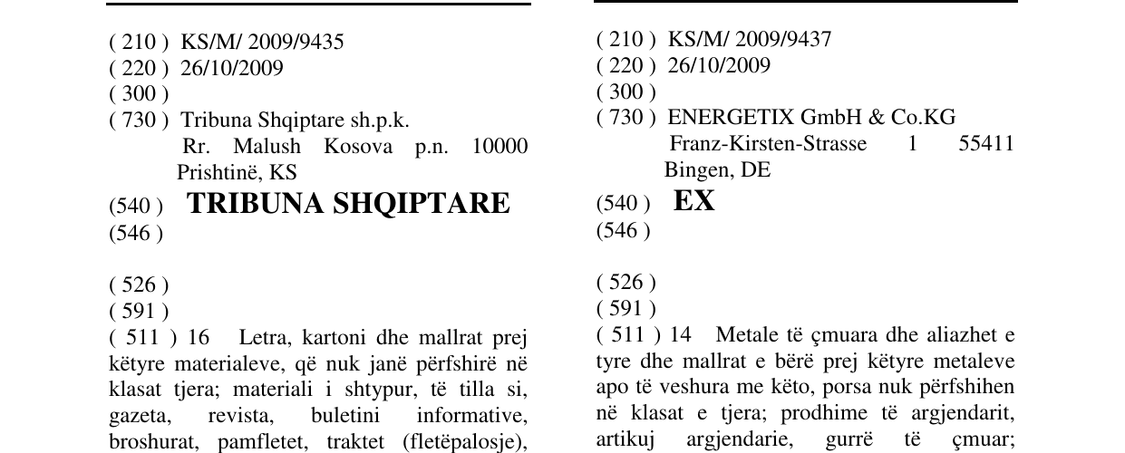 Zëri i markës TRIBUNA SHQIPTARE në buletin