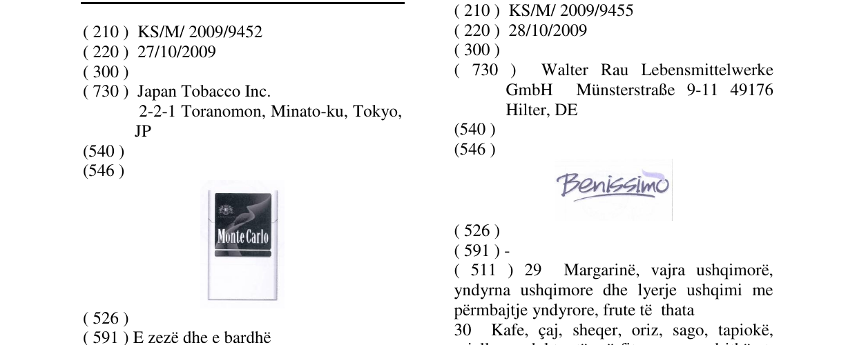 Zëri i markës Monte Carlo në buletin