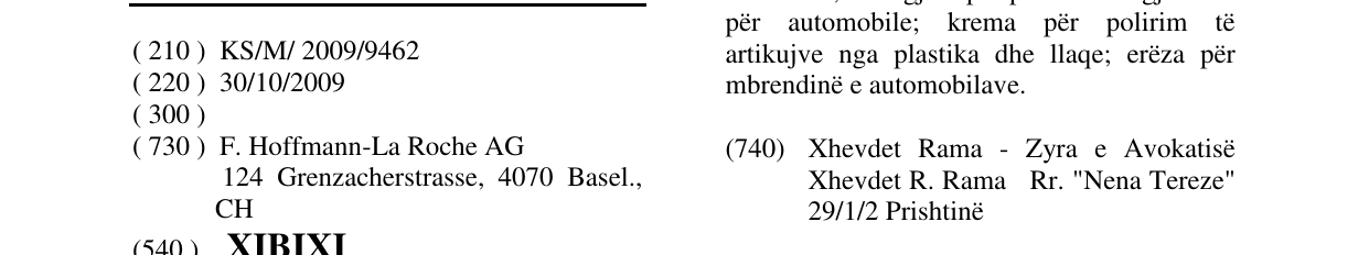 Zëri i markës XIBIXI në buletin