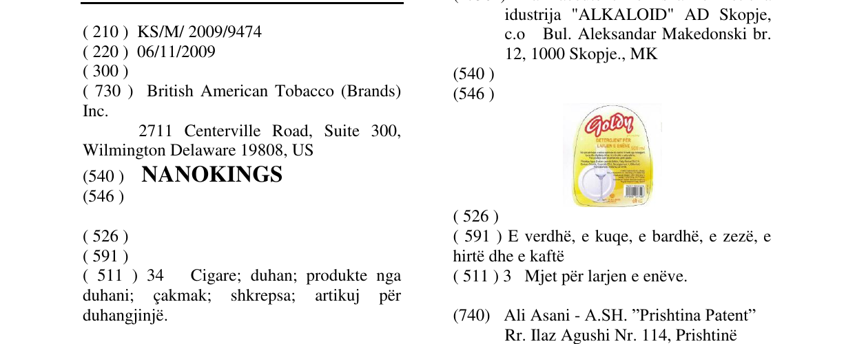 Zëri i markës NANOKINGS në buletin