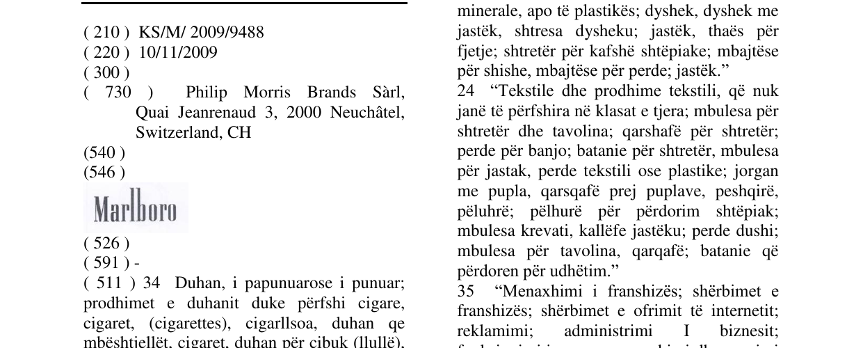 Zëri i markës Marlboro në buletin