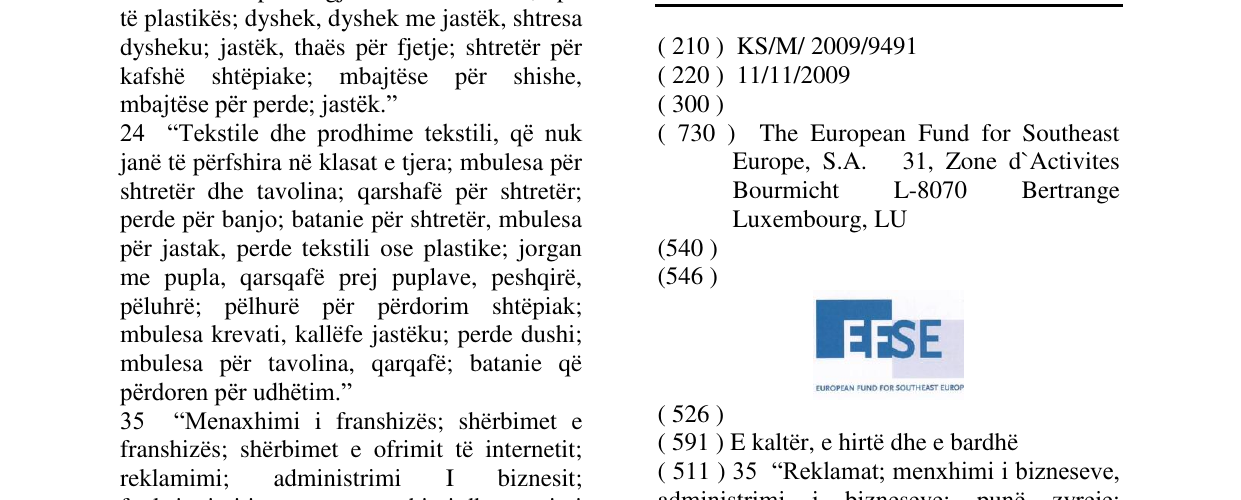 Şekil markası markasının bültendeki kaydı