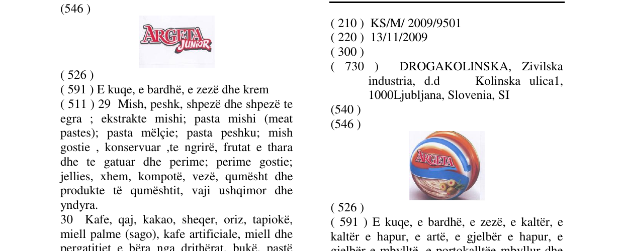 Zëri i markës ARGETA në buletin