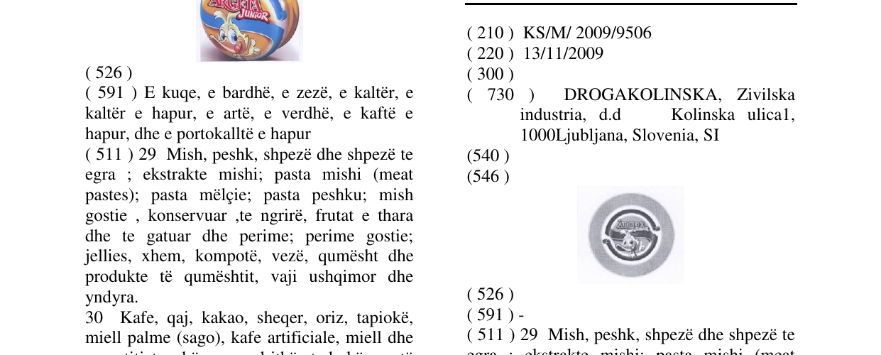 Zëri i markës ARGETA JUNiOR në buletin
