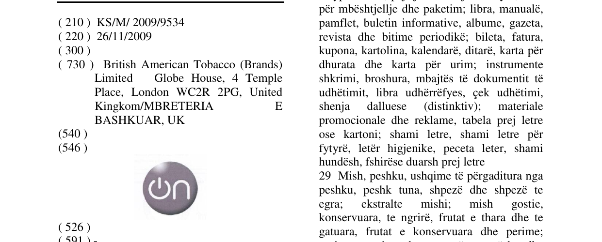 Zëri i markës Markë figurative në buletin