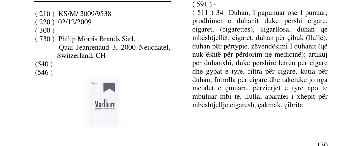 Zëri i markës Marlboro në buletin
