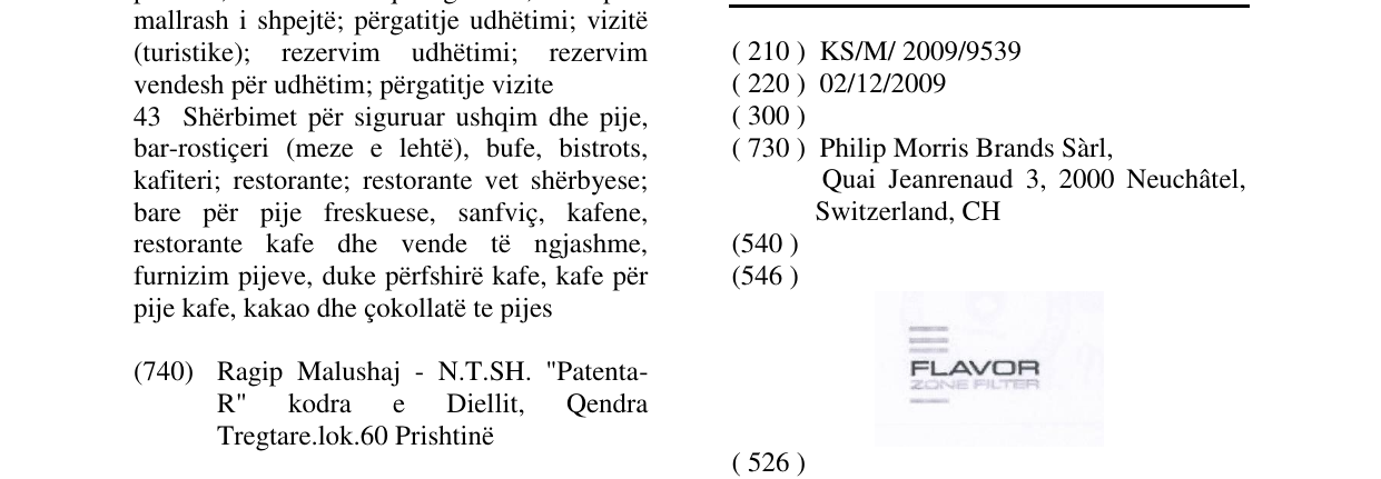 Zëri i markës FLAVOR në buletin