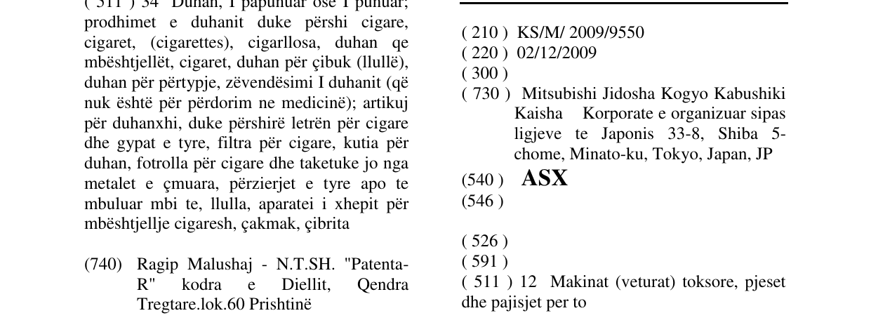 Zëri i markës ASX në buletin