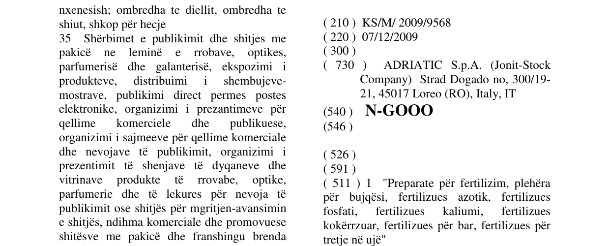 Zëri i markës N-GOOO në buletin