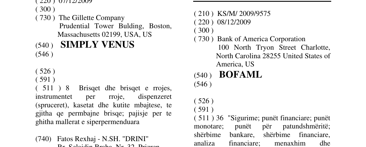 Zëri i markës BOFAML në buletin