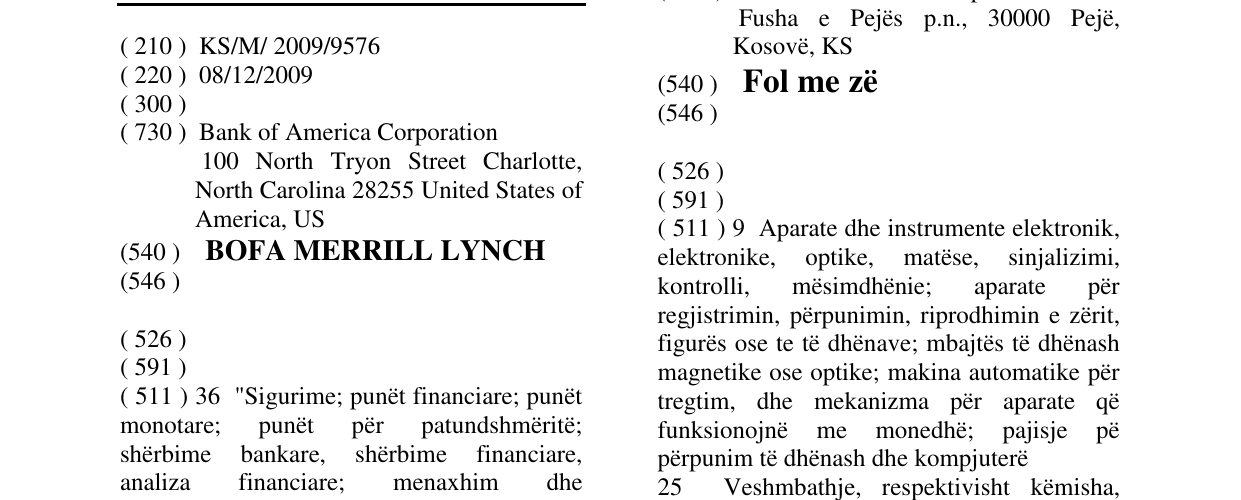 Zëri i markës BOFA MERRILL LYNCH në buletin