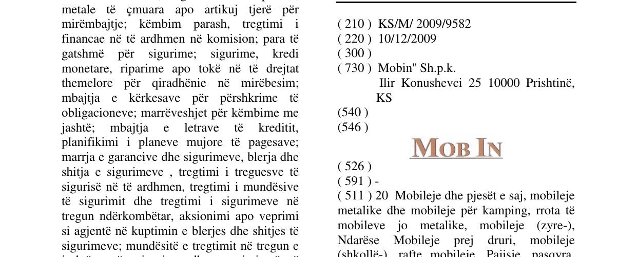 Zëri i markës MOB IN në buletin