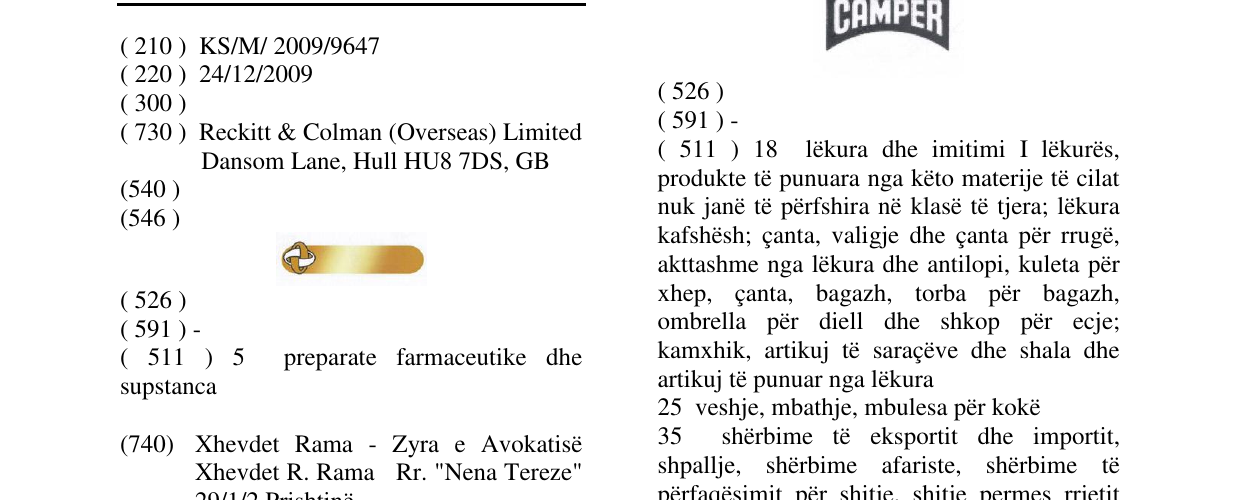 Zëri i markës Markë figurative në buletin