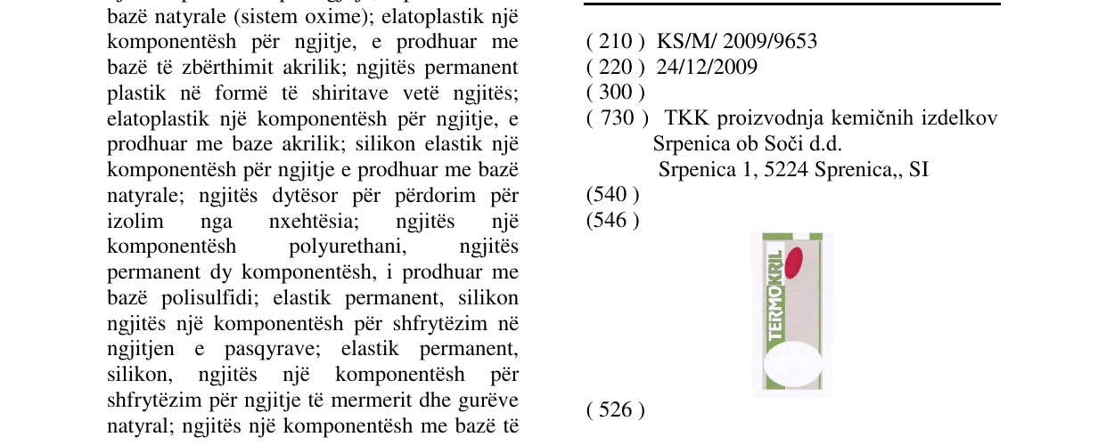 Zëri i markës TERMOKRIL në buletin