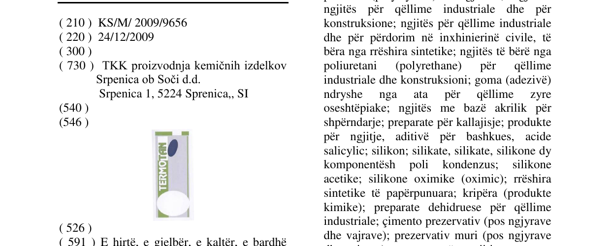 Zëri i markës TERMOTAN në buletin