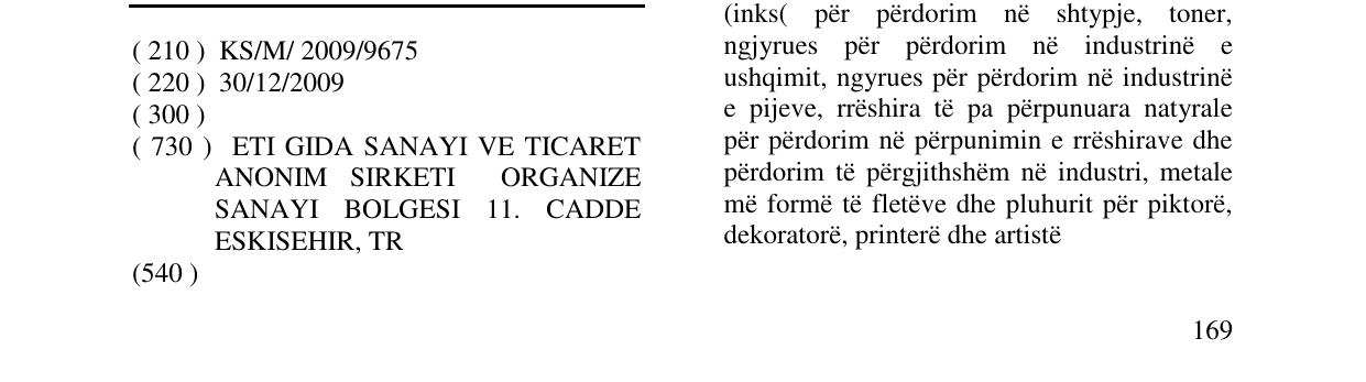 Zëri i markës Benim'O në buletin