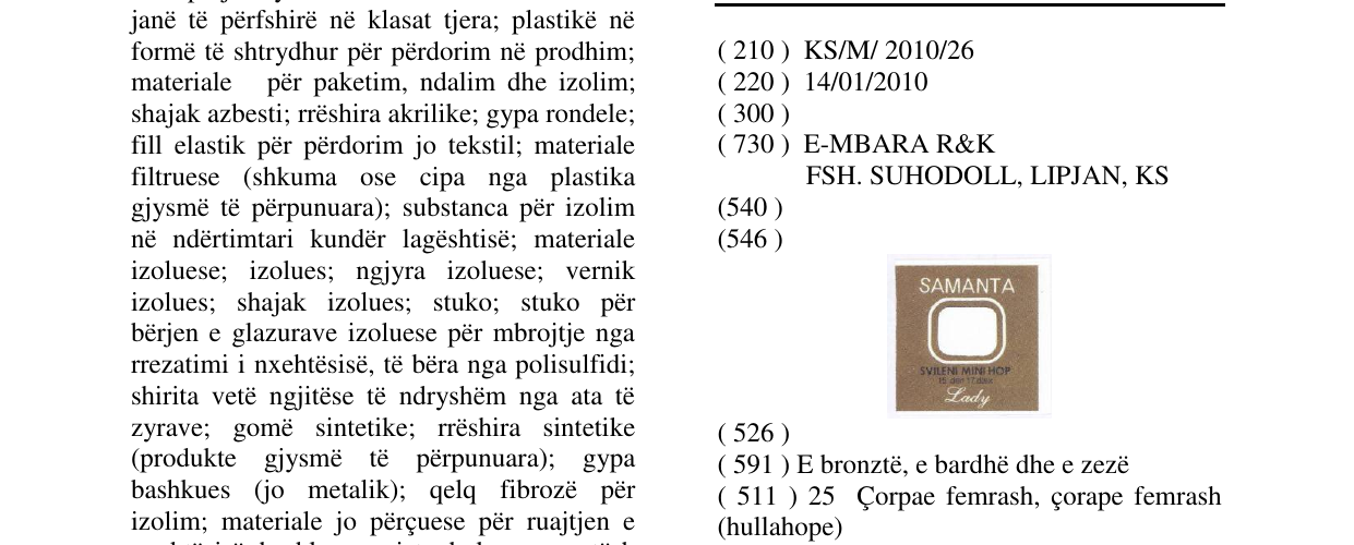 Zëri i markës Markë figurative në buletin