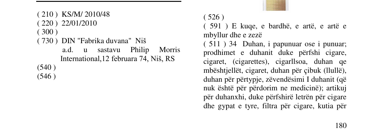 Zëri i markës Markë figurative në buletin