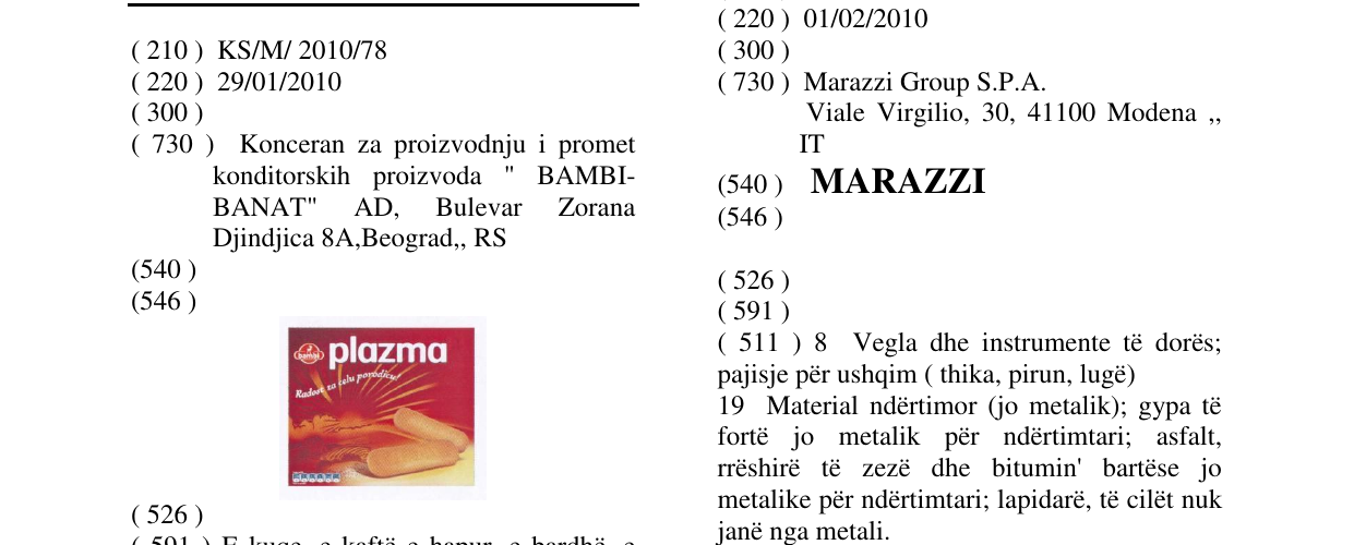 Zëri i markës plazma në buletin