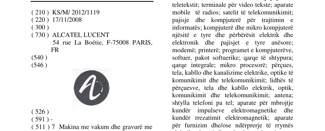 Zëri i markës Markë figurative në buletin