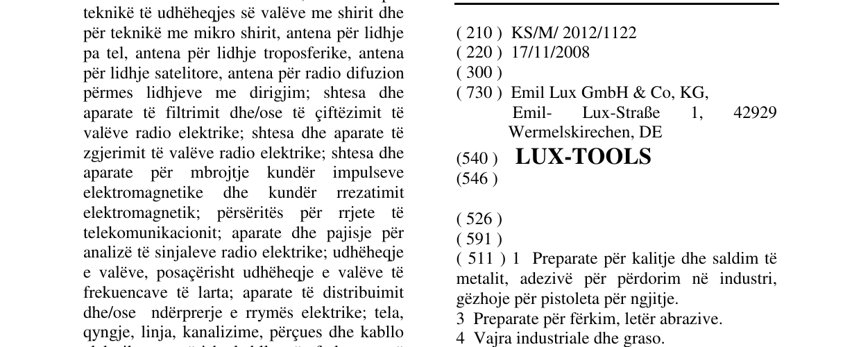 Zëri i markës LUX-TOOLS në buletin