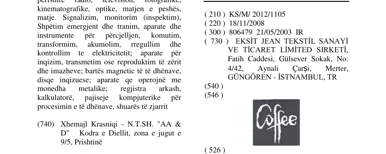 Zëri i markës Markë figurative në buletin