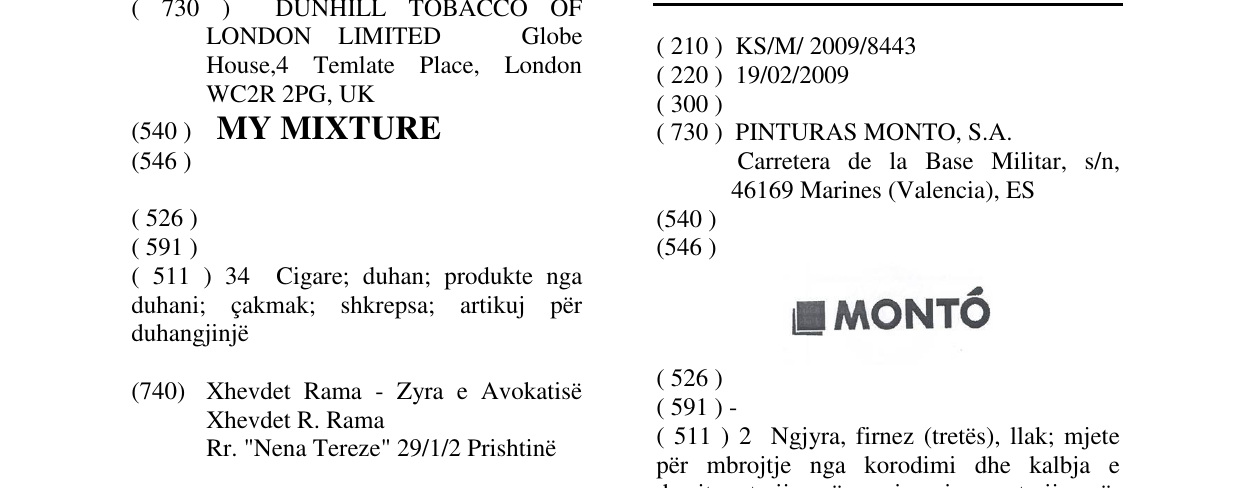 Zëri i markës MONTÓ në buletin