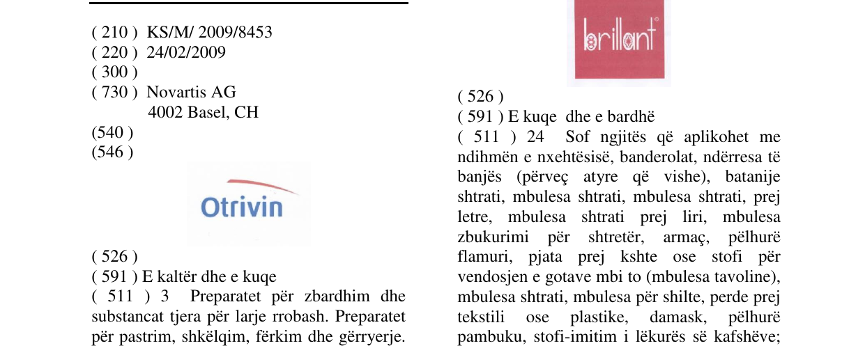 Zëri i markës Otrivin në buletin