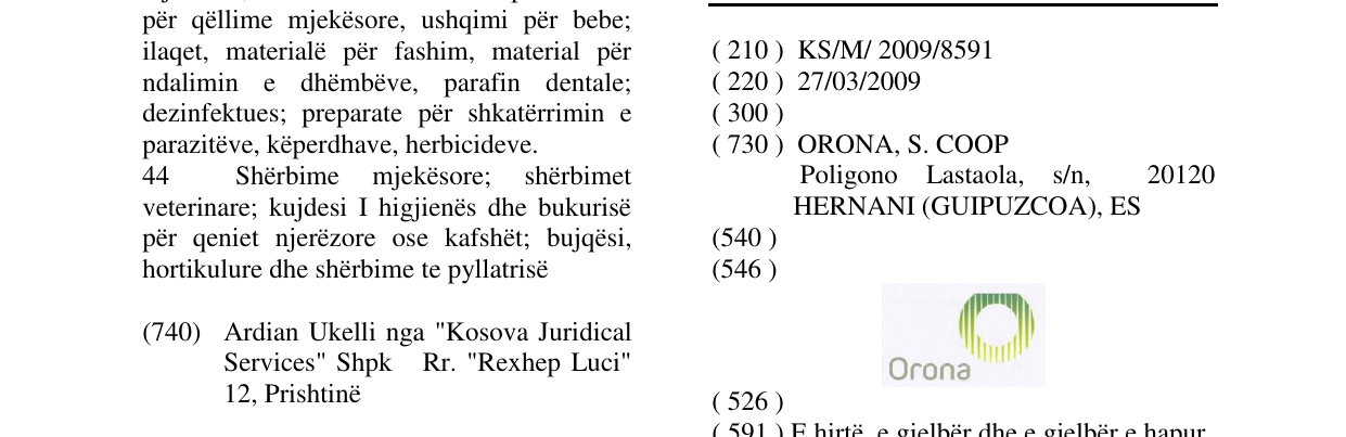 Zëri i markës Orona në buletin