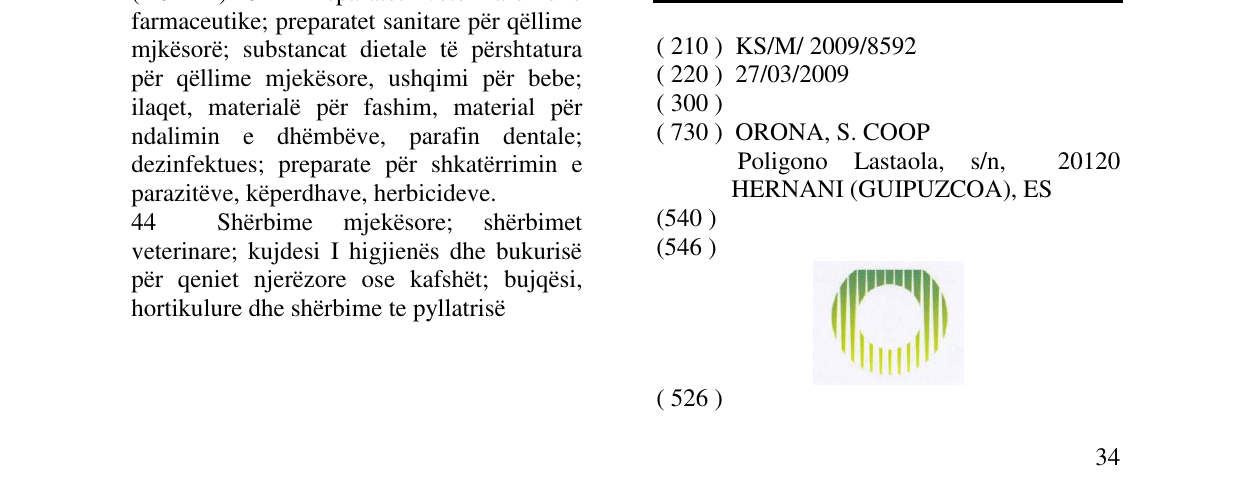 Zëri i markës Markë figurative në buletin