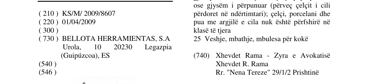 Zëri i markës BELLOTA në buletin