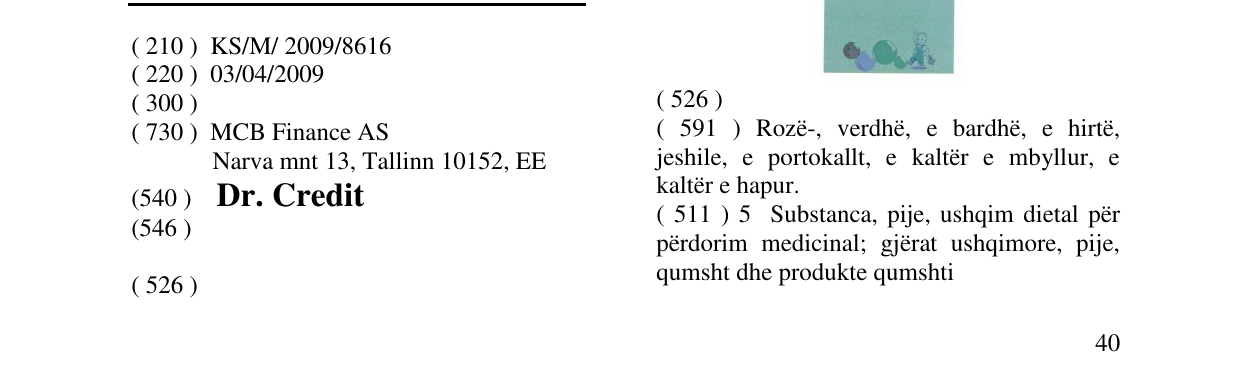 Zëri i markës Dr. Credit në buletin