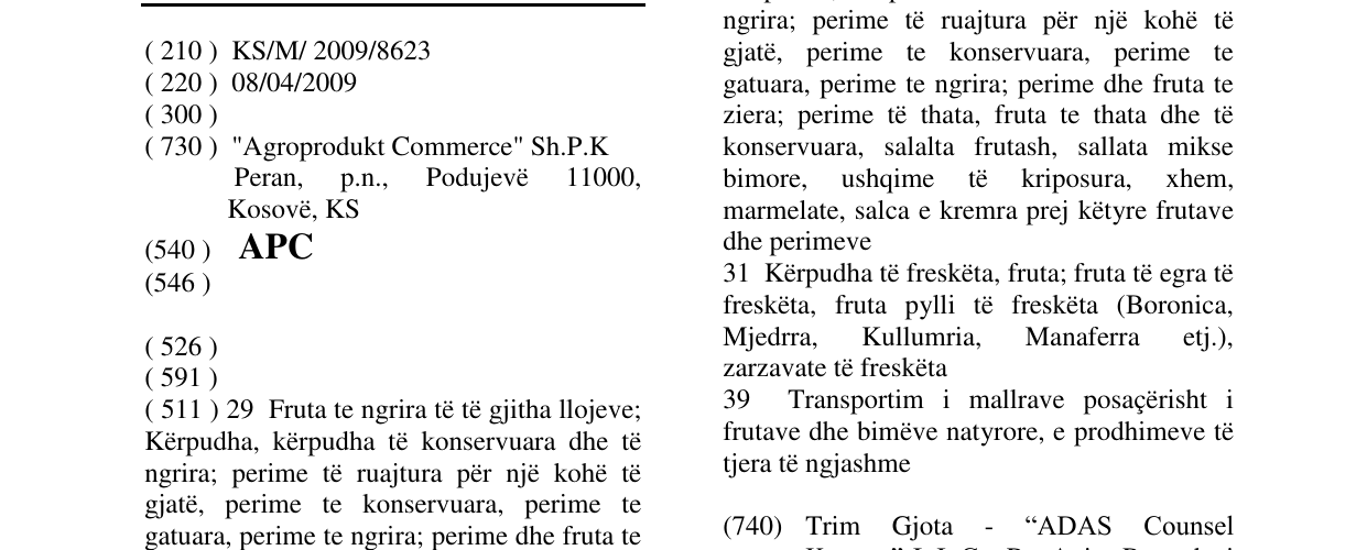 Zëri i markës APC në buletin