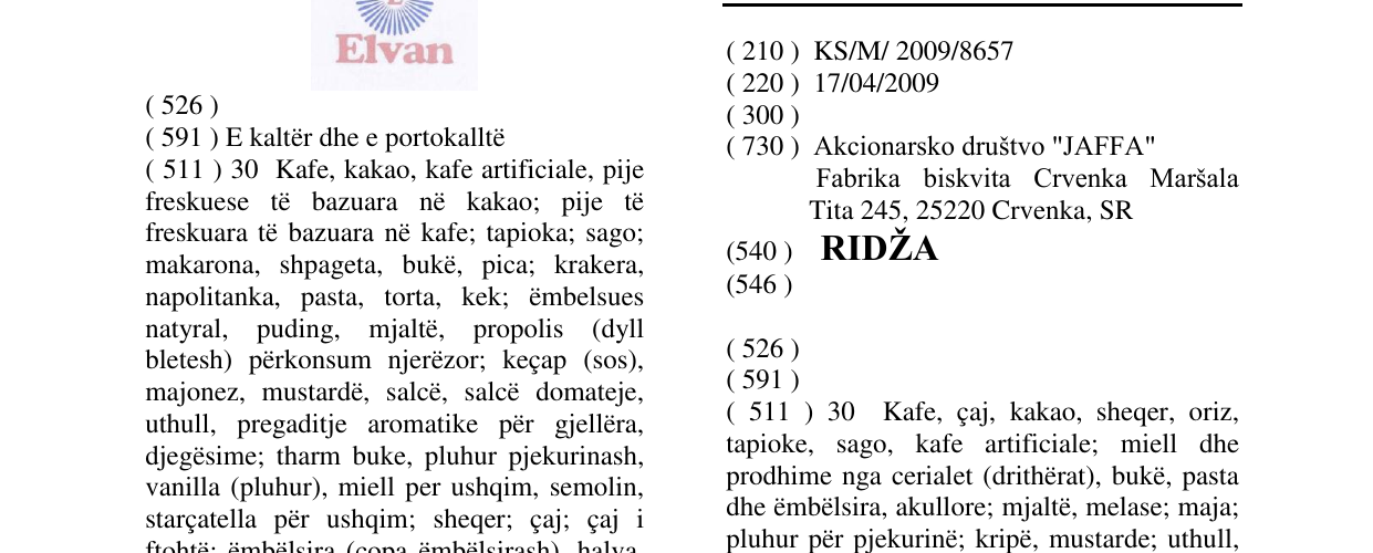Zëri i markës RIDŽA në buletin