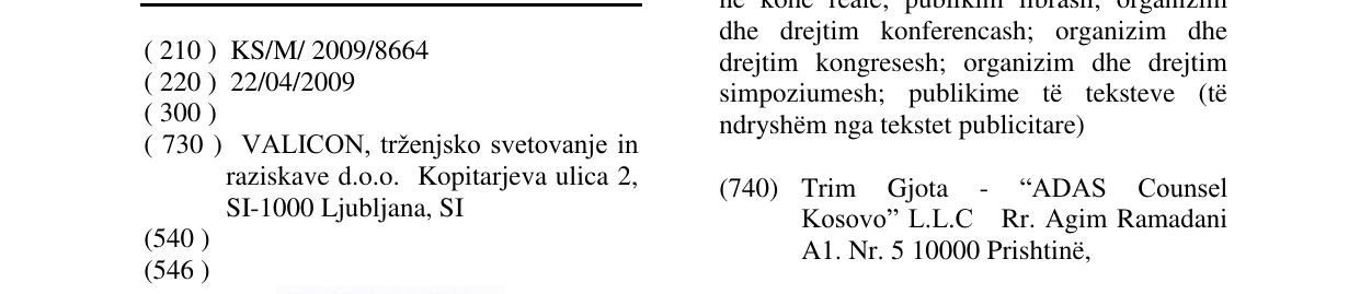 Zëri i markës VALICON në buletin