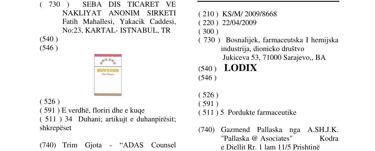 Zëri i markës LODIX në buletin