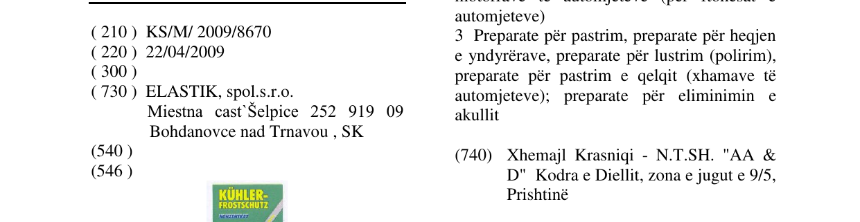 Zëri i markës KÜHLER FROSTSCHUTZ avanti në buletin