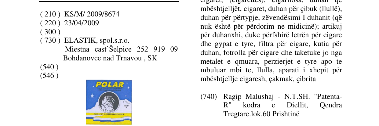 Zëri i markës POLAR në buletin
