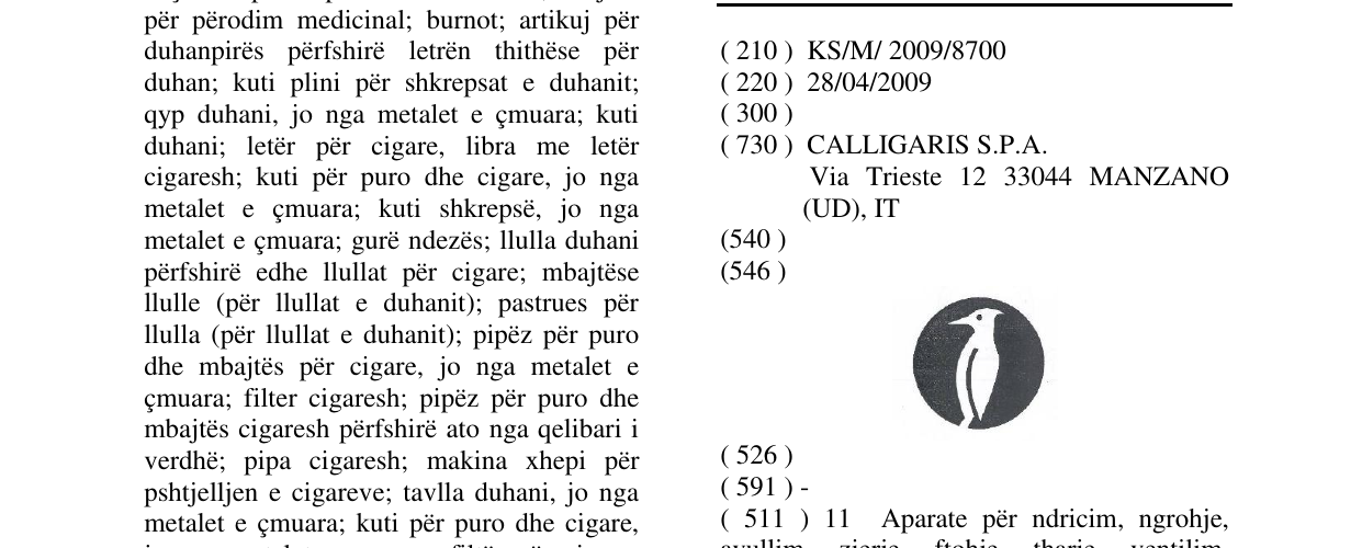 Zëri i markës Markë figurative në buletin