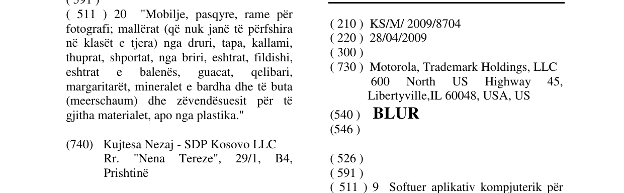 Zëri i markës BLUR në buletin
