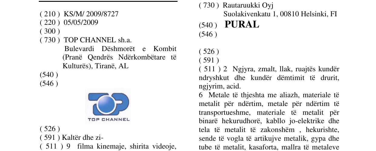 Zëri i markës Markë figurative në buletin