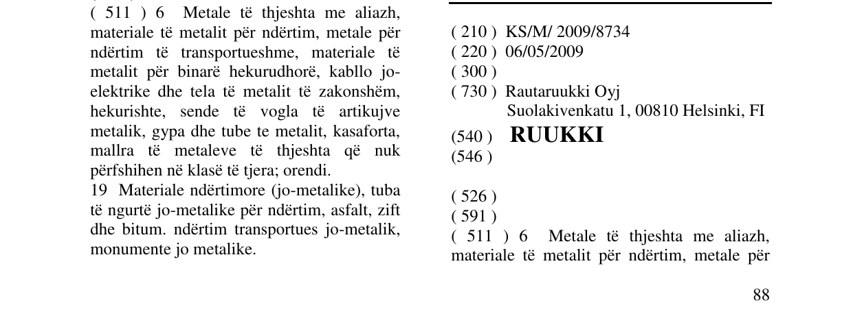Zëri i markës RUUKKI në buletin