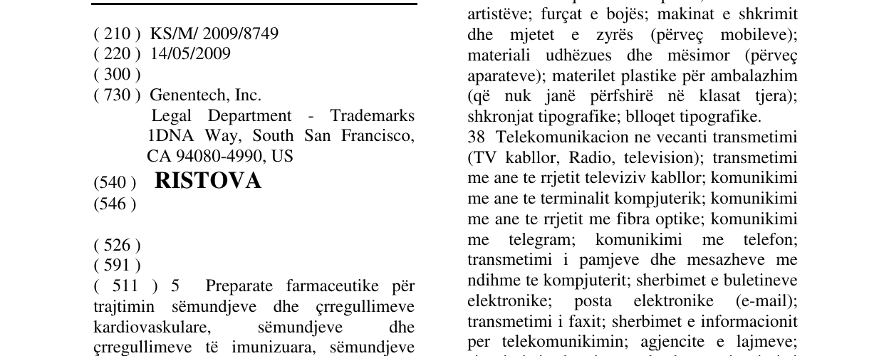 Zëri i markës RISTOVA në buletin