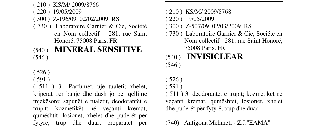 Zëri i markës INVISICLEAR në buletin