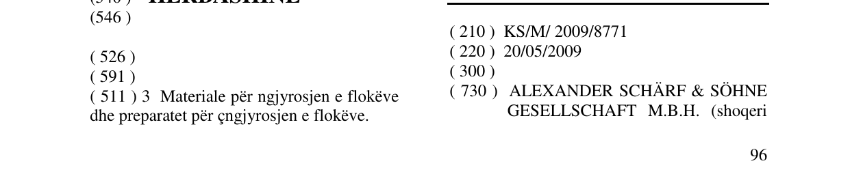 Zëri i markës SCHÄRF në buletin