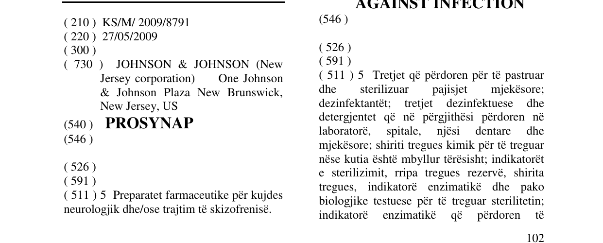 Zëri i markës PROSYNAP në buletin