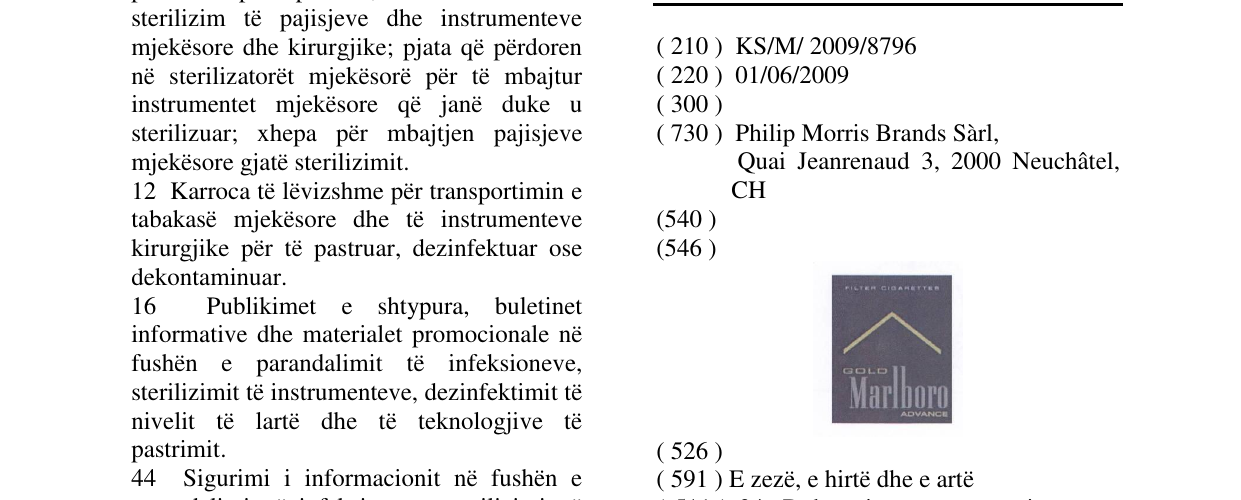Zëri i markës Marlboro në buletin