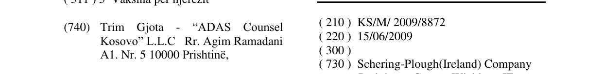 Zëri i markës COPARO në buletin